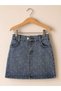 Girl's Stoned Lace Waistband Denim Jeans Skirt - 2