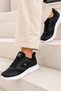 Purewalk Unisex Black and White Thick-Soled Sports Shoes - Lightweight Flexible Daily Walking Sneaker Comfortable K