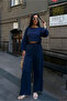 Loose-Fit Comfortable Trousers and Pool Collar Crop Blouse Muslin Fabric Top and Bottom Set