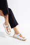 Genuine Leather Soft Sole Women's White Casual Shoes - 2