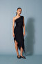 One-Shoulder Lace Detail Dress Black
