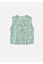 Girl's Printed Chiffon Sleeveless Blouse Green 6023 - 3