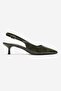 Women's Patent Leather Crocodile Patterned Pointed Toe 5 Cm. Low Heel Slingback Shoes - 2