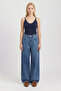 Navy Blue Thin Strap V-Neck Blouse