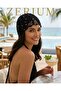 Handmade Women's Knitted Bohemian Mesh Summer Beanie Hat with Sequins Black - 7