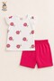 Baby Girl Set - Floral Patterned Ruffle Sleeve Shorts Summer Set - 5