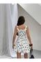 Women's Strappy Balloon Skirt Polka Dot Mini Dress - 2