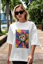 For the Love of Cats 41 Front Cat Printed White Oversize T-Shirt 100% Cotton Unisex Cat Lover Premium Design - 5