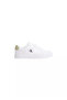 Men's Comfortable Sole Lace-Up Leather Flat Sole White Sneaker