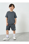 Boys Raglan Sleeve T-shirt and Badge Detail Shorts Set - 2