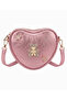 Shiny Heart Leather Lilac Color Girl's Bag - 3