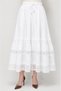 Fusta midi brodata cu talie elastica - 4