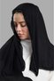 Black Nikah Namaz Headscarf Scarf with Cut Fiber Beads and Lacing 202213_01