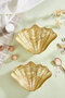 Scalla 2 Piece Gold İnci Yelpaze Glass Appetizer Serving Plate Set - 2 Pieces - 2