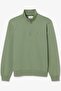 Zip-Up Fleece Sweatshirt Green Zippered High Collar Cotton Men's Sweatshirt Green - 4