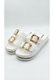 Double Buckle Women's Gold Buckle Eva Lightweight Soft Thick Sole Slippers