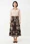 Women's Maxi Skirt Floral Patterned Waist Pleated 100% Cotton Poplin Woven Long Length Comfortable Cut Casual Stylish - 4
