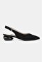 Women's Black Suede Genuine Leather Heeled Shoes, Size 35-41 - 6