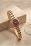 Royal Pearl Women's Steel Watch Gold Color Burgundy Dial Vintage Old Money Luxury Luxurious Elegant Stylish Women's Wristwatch |   Limited Edition 2026 - 5