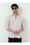 Off White Check Slub Linen Casual Full Sleeve Shirt - 2