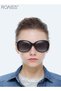 Womens Polarized Oval Sunglasses UV400 Protection Fashion Anti-Glare Sun Glasses with Metal and PC Frame and Glasses Case 67mm Black - 8