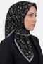 Women's Black Beige Floral Organic Cotton Soft Scarf