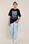 Typography Print T-Shirt with Crew Neck and Short Sleeves - 2