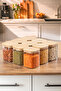 5-3 Bamboo Vacuum Lid Square Borosilicate Glass 9-Piece Jar Set Storage Container 750ml 7.5X15Cm - 3