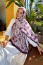 Floral Pattern Lara Soft Shawl Plum