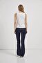 Women's White Boat Neck Waist-Fitted Lycra Peplum Blouse - 6