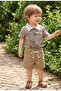 Boy's Summer Muslin Shirt and Linen Shorts 2-Piece Set - 2