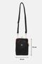 Women's Black Patterned Crossbody and Shoulder Bag with Burs Detail and 3 Compartments - 2