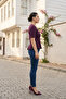 Women's Waist-Fitted Short Sleeve Blouse - 5
