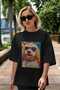 For the Love of Dogs 50 Dog Prints on the Front Black Oversize T-Shirt 100% Cotton Unisex Dog Lover Premium Design - 5