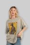 For Dog Lovers 36 Front Dog Printed Beige Oversize T-Shirt 100% Cotton Unisex Dog Lover Premium Design - 4