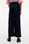 Girl's Pleated Belted Navy Blue Linen Trousers - 6