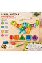 Montessori Wooden Dinosaur Puzzle Board, Shape, Number & Animal Matching Toy, Educational Learning Toy -Ages 3+ - 3