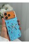 iPhone 17 Pro/18 Pro Case with Marbling Effect, 3D Bow and Floral Pattern, Camera Raised Cover, Baby Blue - 6