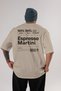 Espresso Martini Oversize Back Printed Beige T-Shirt 100% Cotton Streetwear Premium Comfortable Fit - 2
