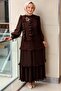 Ruffled Pleated Blouse Skirt Evening Dress Set