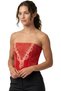 Women's Strapless Lace Corset Top, Boned Bustier with Floral Lace Detail, Hook & Eye Closure, Elegant Tube Corset for Events & Special Occasions