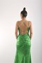 Rope Straps, Crossed Back, Slit Sequin Evening Dress, Stylish, Event Dress - 5