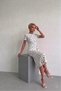 Tie-Up Double Slit Polka Dot Wrinkled Fabric Women's Dress 125 cm - 2