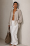 Women's Oversize Linen Shirt – Lightweight Textured Summer Comfortable Fit for Beach & Casual Chic - 2