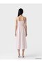 Pink Striped Dress with Rope Straps and Waist Belt - 4