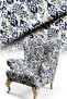 Blue Ikat Patterned Abstract Motif Cotton Lined Thick Rashel Upholstery Fabric 140cm Width - 4
