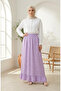 Elastic Waist Polka Dot Patterned Skirt 0312-03 Lilac