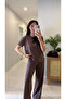 Md Frols Coffee Short Sleeve Trouser Suit - 3