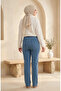Battal Size High Waist Denim Jean Trousers 10226-01 Light Blue - 5