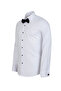 Men's White Classic Collar Tuxedo Shirt - Black Button-Down Set with Bow Tie and Cufflinks - 2